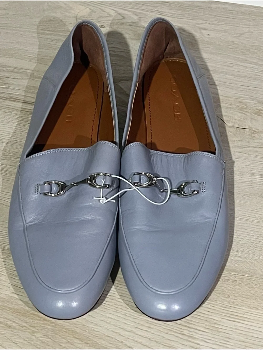Coach Haley Horsebit Loafers Gray Leather Women's Size 11